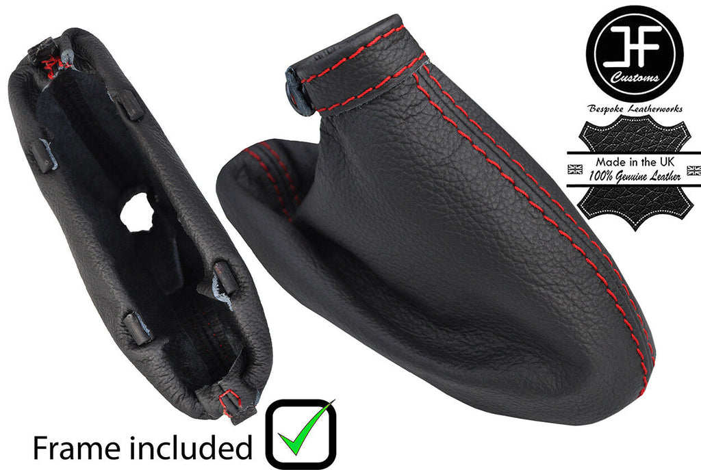 RED STITCH LEATHER HANDBRAKE GAITER+PLASTIC FRAME FOR ALFA ROMEO BRERA 06-11