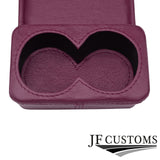 BURGUNDY LEATHER COVERED CONSOLE CUP HOLDER TRIM FOR MERCEDES W126 S CLASS 79-91