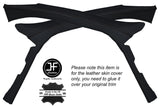BLACK STITCHING 2X A PILLARS LEATHER SKIN COVERS FITS ALFA ROMEO 155 1992-1997