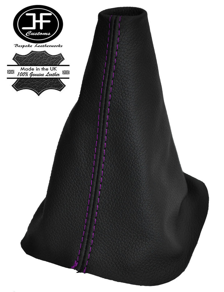 PURPLE STITCHING MANUAL LEATHER GEAR GAITER FITS FORD FOCUS MK2 2005-2008