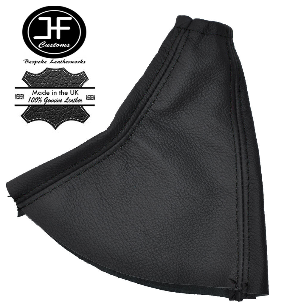BLACK STITCH FOR HYUNDAI COUPE 1996-2001 HANDBRAKE COVER GAITER REAL LEATHER