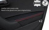 RED STITCH 2X REAR DOOR ARMREST LEATHER COVERS FITS VW POLO MK8 09-16 5 DOOR
