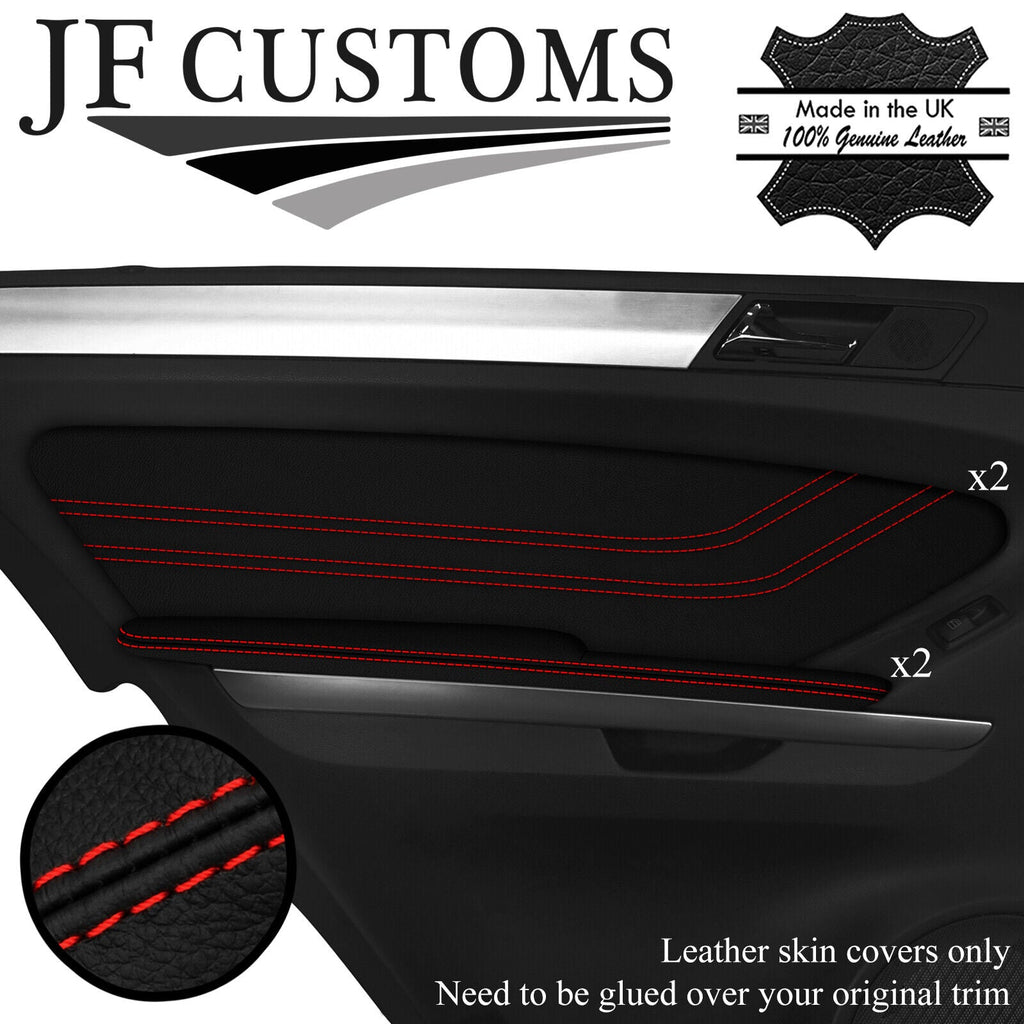 RED STITCH 2X REAR DOOR TRIM ARMREST COVERS FOR MERCEDES W164 05-11 JF3