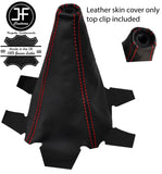 RED STITCH LEATHER GEAR GAITER+TOP RING TRIM FITS HONDA INTEGRA DC5 02-06