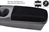 BLACK STITCHING REAL SUEDE ARMREST LID COVER FITS TOYOTA CELICA MK7 1999-2005