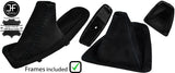 BLACK STITCH SUEDE MANUAL GAITER SET+PLASTIC FRAME FOR BMW E90 E91 E92 E93