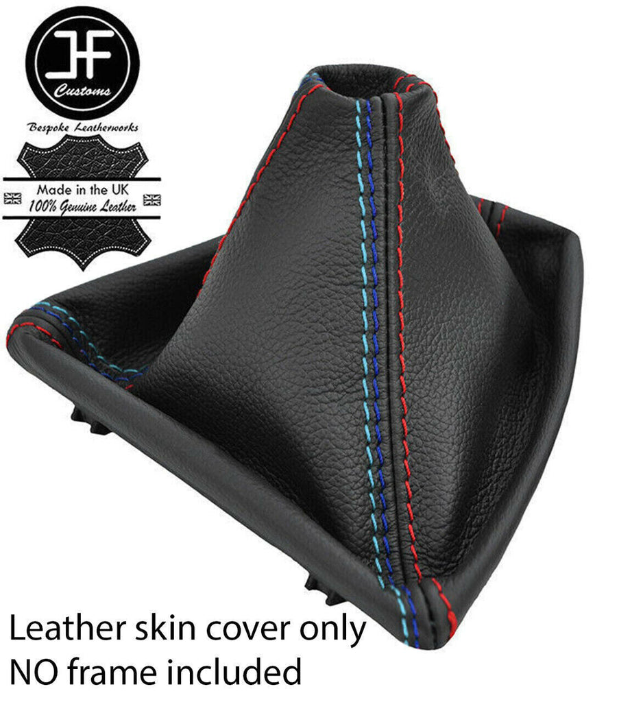 RED & TRI STITCH MANUAL LEATHER GEAR GAITER FOR BMW 5 SERIES F10 F11 2010-2016