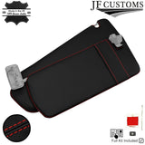 RED CROSS STITCH 2X SUN VISOR SET LEATHER COVER FOR PORSCHE CAYENNE 955 03-10