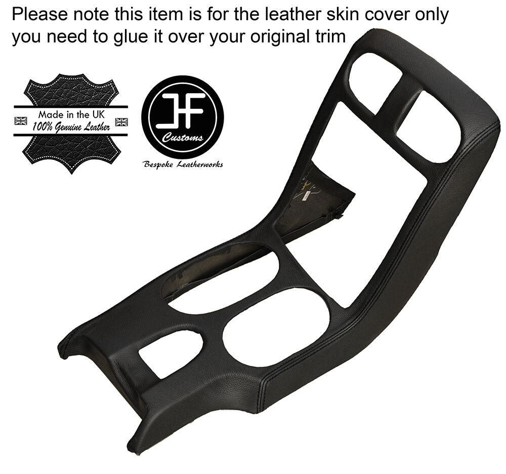 BLACK STITCH CONSOLE SHIFT BEZEL SURROUND LEATHER COVER FITS CORVETTE C6 05-13