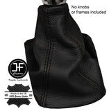 BLACK STITCHING MANUAL LEATHER GEAR GAITER FITS FORD ECOSPORT 2013-2017