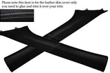 GREY STITCH 2X WINDSCREEN PILLAR LEATHER COVERS FITS FORD TRANSIT MK6 00-06