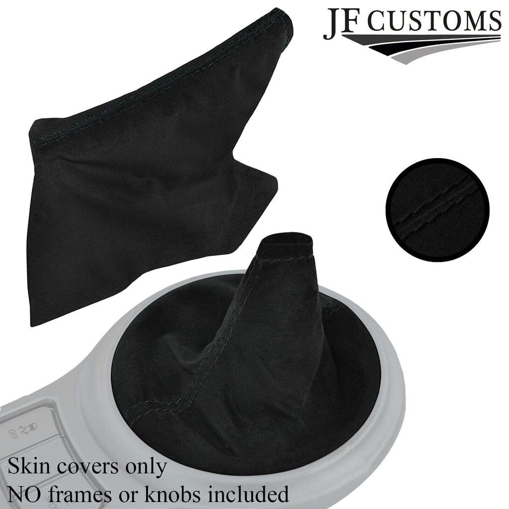 BLACK STITCH REAL SUEDE GEAR+HANDBRAKE GAITER FOR TOYOTA GT86 SUBARU BRZ 12-17