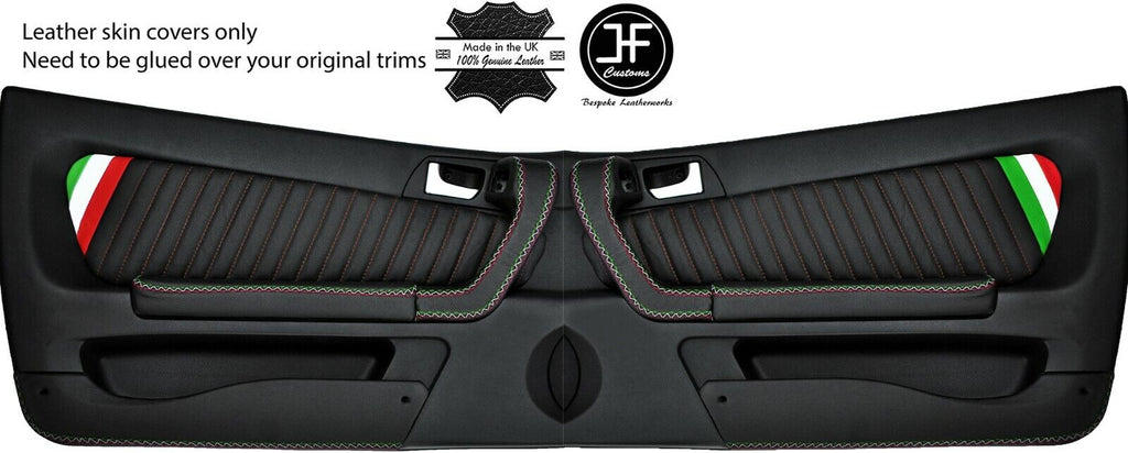 BROWN STICH ITALIAN 2X DOOR CARD TRIM KIT LEATHER COVER FOR ALFA ROMEO GTV 916