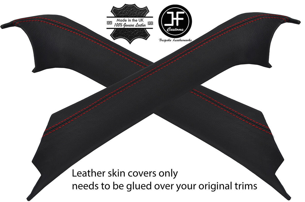 RED STITCH 2X A PILLAR LEATHER COVERS FOR PORSCHE BOXSTER 986 96-04 STYLE 2