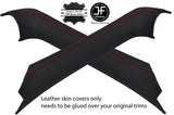 RED STITCH 2X A PILLAR LEATHER COVERS FOR PORSCHE BOXSTER 986 96-04 STYLE 2