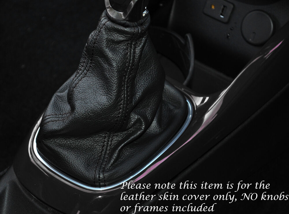 BLACK  STITCHING LEATHER MANUAL GEAR GAITER FITS VAUXHALL OPEL ADAM 2012-2015
