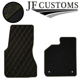 YELLOW DIAMOND STITCH VINYL 2X TAILORED FLOOR CARPET FOR SMART FORTWO 453 14-21