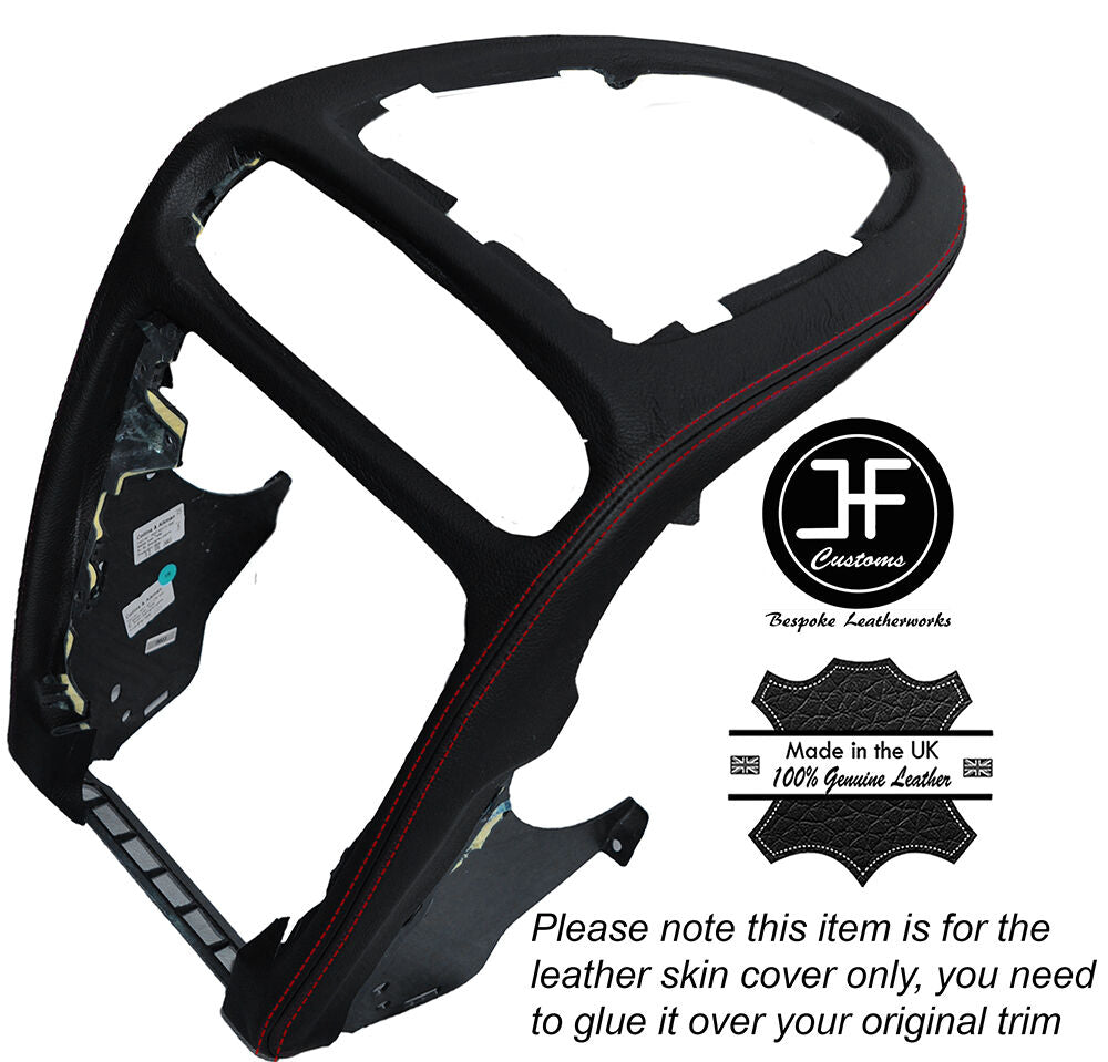 RED STITCH CENTRE DASH TRIM PANEL LEATHER COVER FITS PORSCHE CAYENNE 02-10