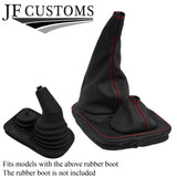 RED STITCH FULL LEATHER GEAR GAITER FOR DEFENDER 83-06 OVER RUBBER STYLE 2