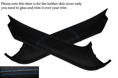BLUE STITCH FITS PORSCHE BOXSTER 986 2X WINDSCREEN PILLAR LEATHER SKIN COVER