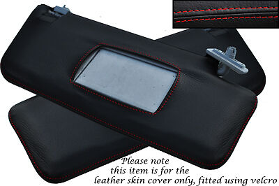 RED STITCHING FITS MERCEDES CLK W208 C208 97-02 2X SUN VISORS LEATHER COVERS