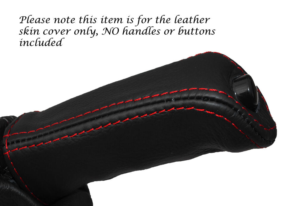 RED STITCH LEATHER HANDBRAKE HANDLE SKIN COVER FITS LAND ROVER DEFENDER 07-14