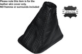 BLACK STITCH AUTO AUTOMATIC LEATHER SKIN GEAR GAITER FITS AUDI A1 S1 2010-2014