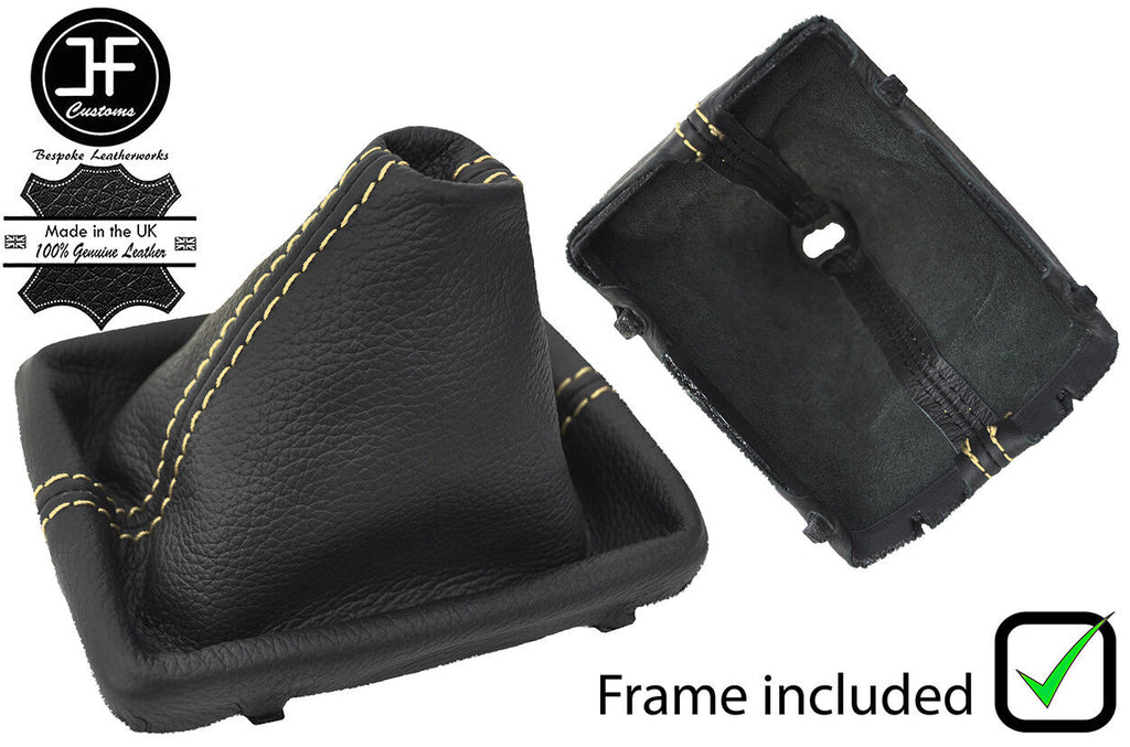 SAND STITCH LEATHER MANUAL GEAR GAITER PLASTIC FRAME FOR AUDI A4 B8 2008-2015