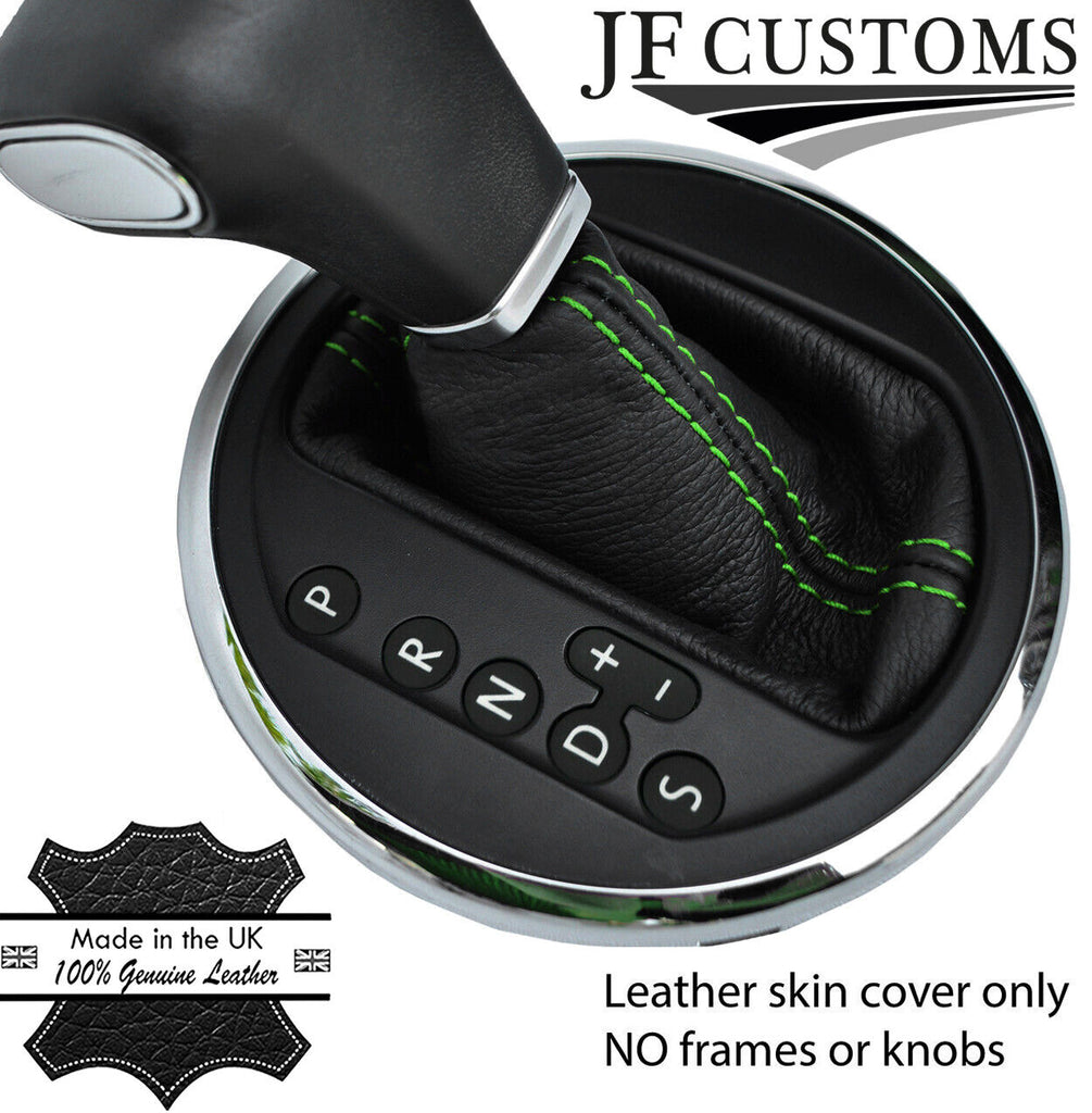 FITS VW T5 TRANSPORTER AUTOMATIC GEAR GAITER green stitch CUSTOM NEW MADE IN UK
