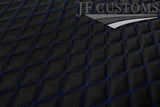 BLUE DIAMOND STITCH QUILTED VINYL  PADDED PANEL LUXURY PREMIUM 125CM X 85CM