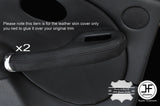BLACK STITCH 2X REAR FULL DOOR HANDLE LEATHER COVERS FOR  ROVER 75 & MG ZT 99-05