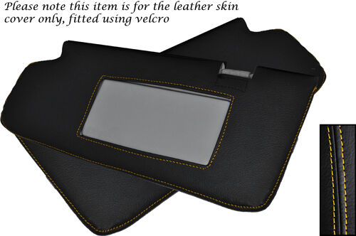 YELLOW  STITCH FITS NISSAN 350Z FAIRLADY 2X SUN VISORS LEATHER COVERS ONLY