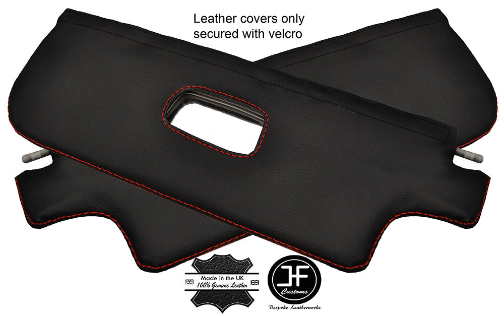 RED  STITCH 2X SUN VISORS LEATHER COVER FOR VW BEETLE CLASSIC 1303 CONVERTIBLE