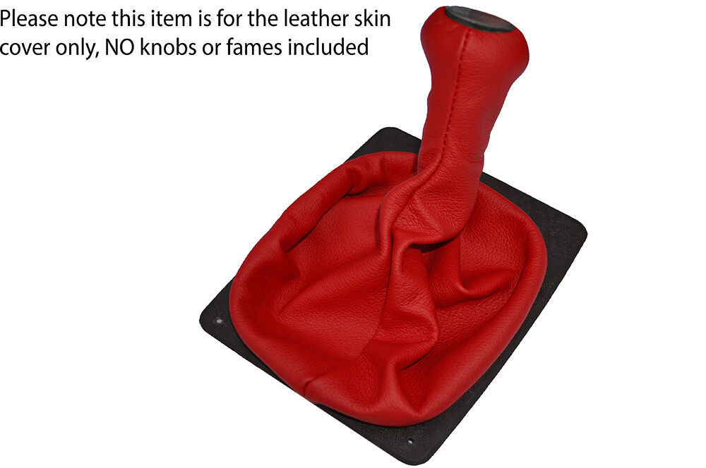 RED LEATHER SKIN MANUAL GEAR GAITER SHIFT BOOT FITS PORSCHE 924 944 968