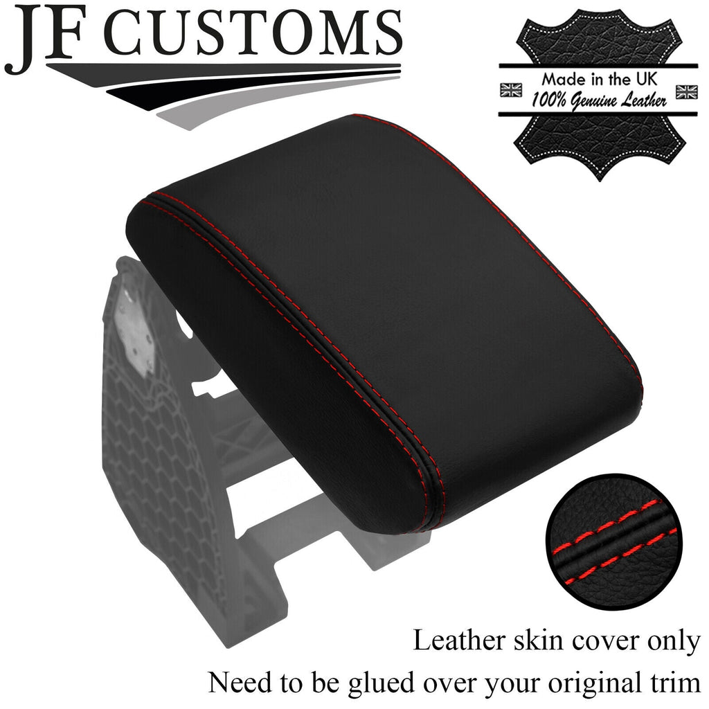 RED STITCH TOP-GRAIN LEATHER ARMREST LID COVER FITS SKODA YETI 2009-2017