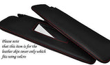 RED STITCH 2X SUN VISORS SKIN COVERS FITS PEUGEOT 206CC CONVERTIBLE 98-10