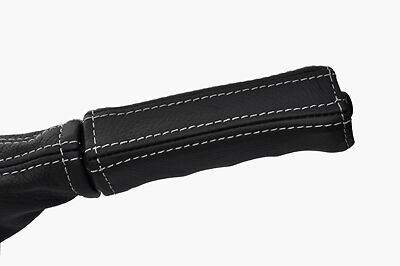 white stitch FITS LAND ROVER DEFENDER LEATHER HANDBRAKE HANDLE COVER ONLY