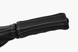 white stitch FITS LAND ROVER DEFENDER LEATHER HANDBRAKE HANDLE COVER ONLY