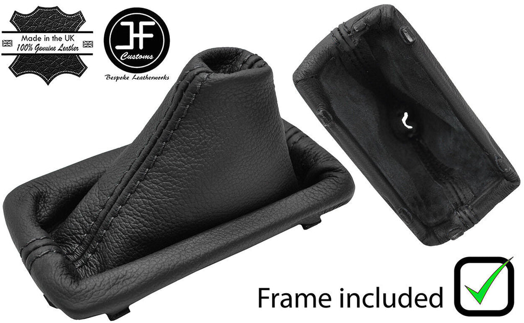 BLACK STITCH AUTO LEATHER GEAR GAITER+PLASTIC FRAME FITS HYUNDAI SANTA FE 13-18