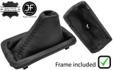 BLACK STITCH AUTO LEATHER GEAR GAITER+PLASTIC FRAME FITS HYUNDAI SANTA FE 13-18