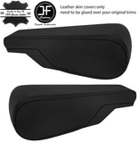 BLACK STITCH 2X SEAT ARMREST REAL LEATHER COVERS FITS VW TYPE 3 T3 MULTIVAN
