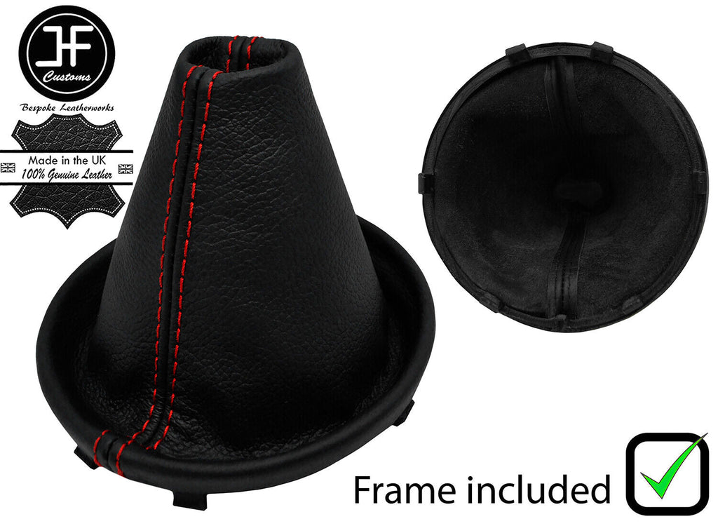 RED STITCH LEATHER MANUAL GAITER+PLASTIC FRAME FOR VW BEETLE 2012-2018