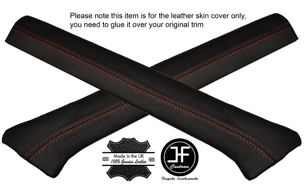 RED STITCHING 2X A POST PILLAR LEATHER COVERS FITS JAGUAR XJS CLASSIC CUSTOM NEW
