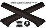 RED STITCHING 2X A POST PILLAR LEATHER COVERS FITS JAGUAR XJS CLASSIC CUSTOM NEW