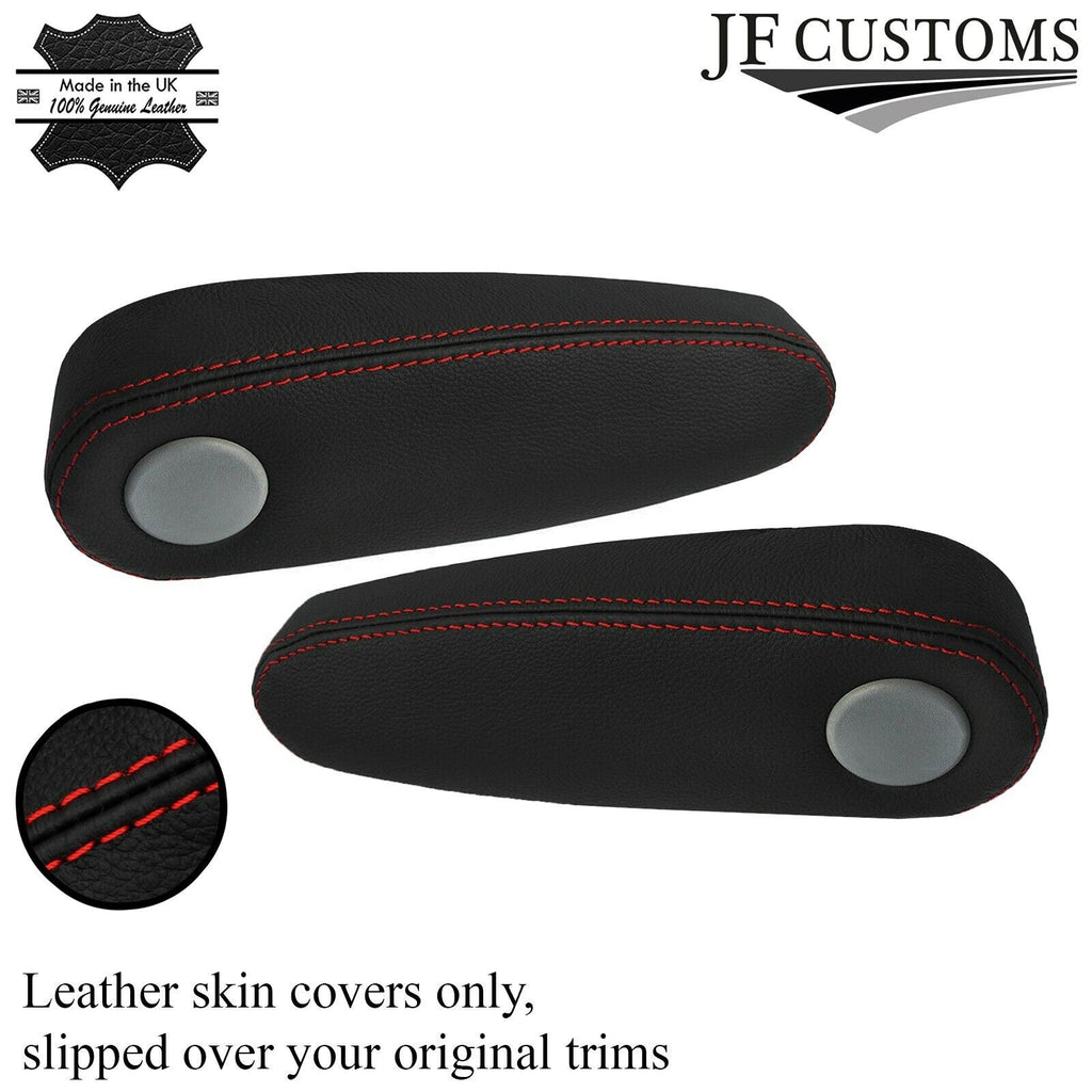RED STITCH 2X FRONT SEAT ARMREST LEATHER COVERS FITS INFINITI QX56 04-10