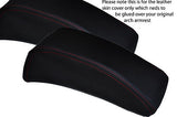 red stitch FITS HILLMAN MINX  2X WHEEL ARCH ARMREST LEATHER COVERS CUSTOM NEW