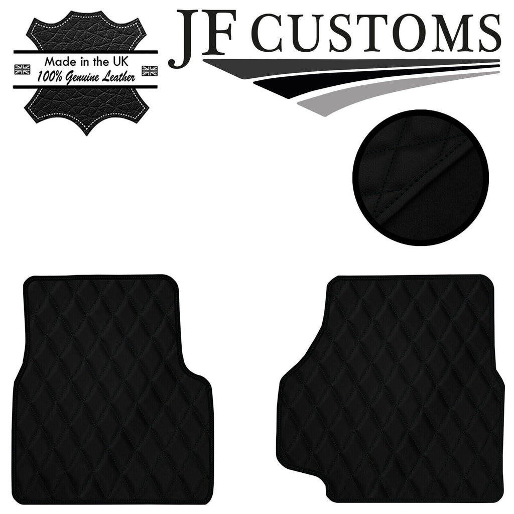BLACK DIAMOND STITCH VINYL 2X TAILORED FLOOR MAT CARPETS FOR DEFENDER 90 110