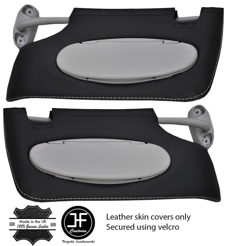 WHITE STITCH FITS BMW MINI R50 R53 ONE COOPER S 01-03 2X SUN VISORS COVERS