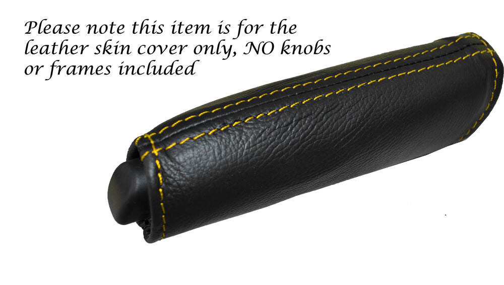 YELLOW STITCH HANDBRAKE HANDLE LEATHER SKIN COVER FITS ALFA ROMEO MITO 08-14