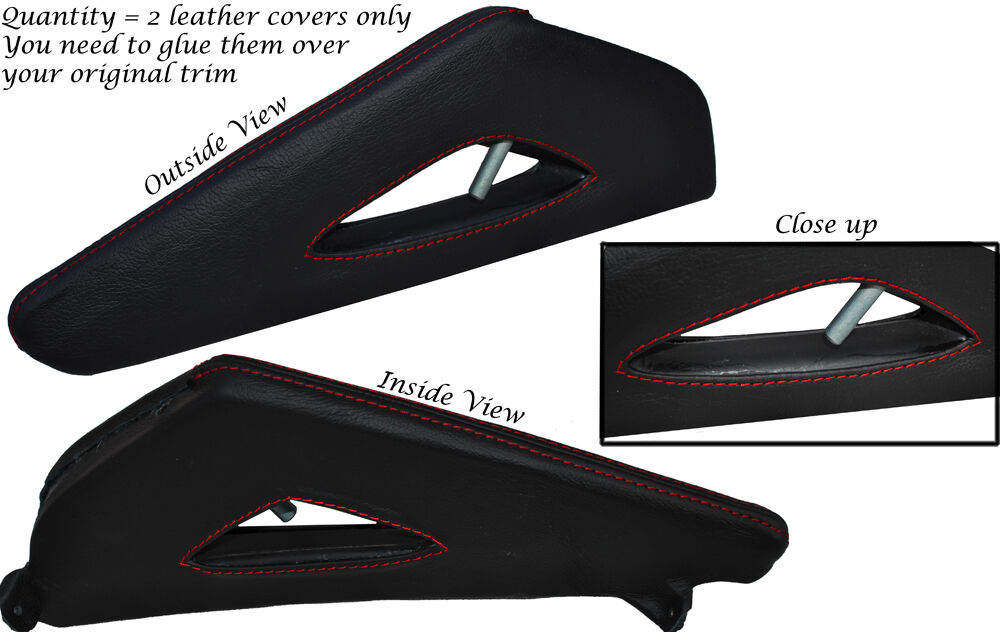 RED STITCH 2X FULL CENTER CONSOLE TRIANGLE SKIN COVERS FITS AUDI A3 8P 03-12